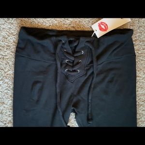 NWT Black Lace Up Wildfox Jogger Sweatpants